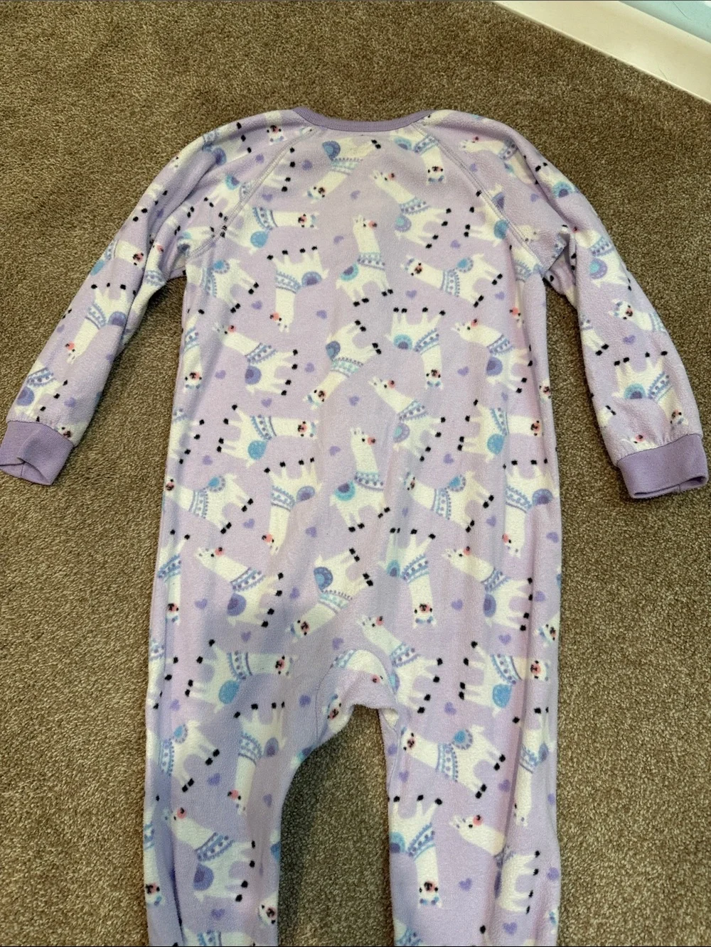 The Children's Place Lavender Llama Print Footed Pajamas